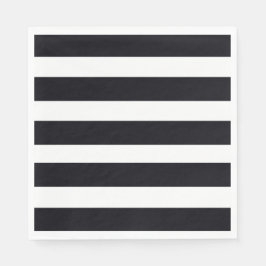 Elegantes schwarz-weiß gestreiftes Chic Paper Serviette