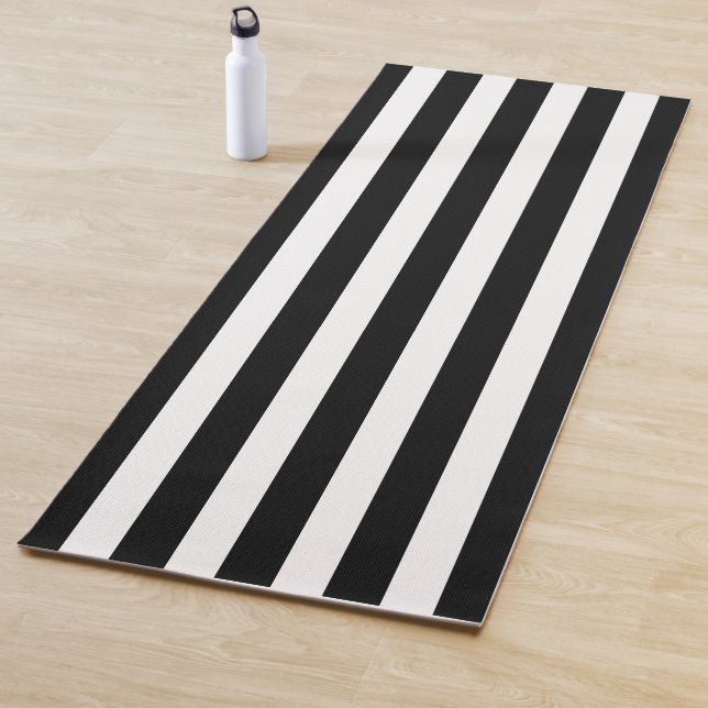 Elegantes, schwarz-weiß gestreiftes Yoga Mat Desig Yogamatte (Beispiel)