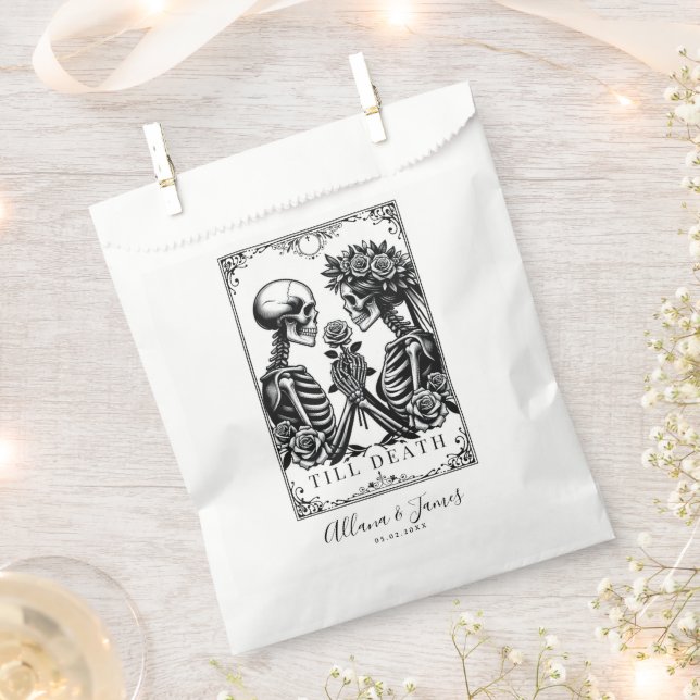 Elegantes Schwarz-Weiß-Gotisches Tarot Geschenktütchen (Ausgeschnitten)