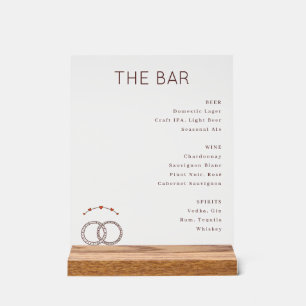 Elegantes Schwarz-Weiß-Hochzeitsmenü Acrylschild