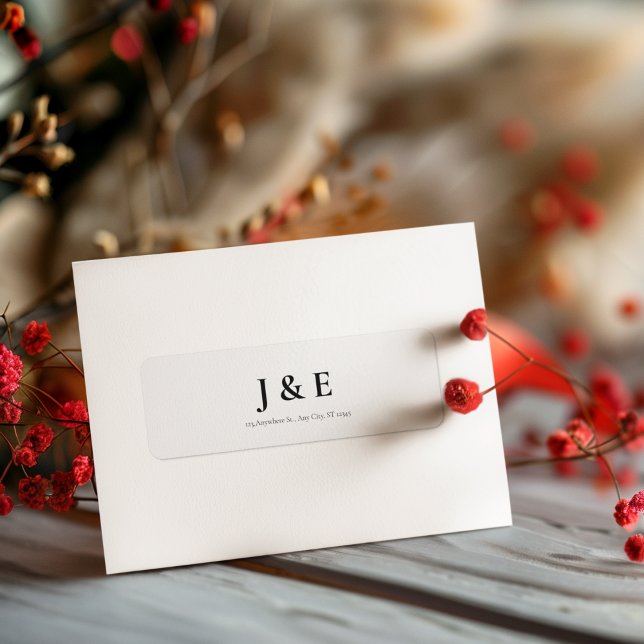 Elegantes Schwarz-Weiß-Hochzeitstil (Customize a label which makes your work easy)