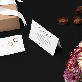 Elegantes Schwarz-Weiß-Hochzeitstil Dankeskarte