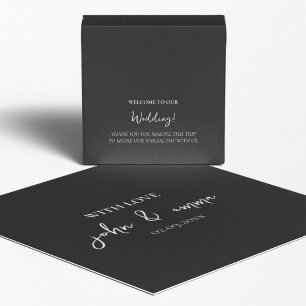 Elegantes Schwarz-Weiß-Hochzeitstil Geschenkschachtel