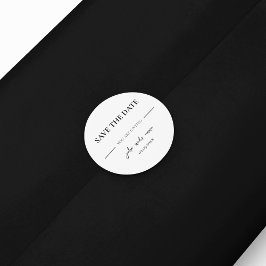 Elegantes Schwarz-Weiß-Hochzeitstil Runder Aufkleber