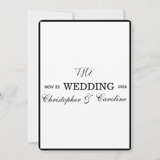 Elegantes Schwarz-Weiß-Kalligrafie im Stil des alt Einladung