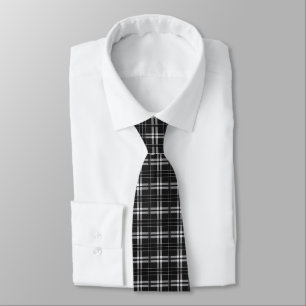 Elegantes Schwarz-Weiß-Karo Krawatte