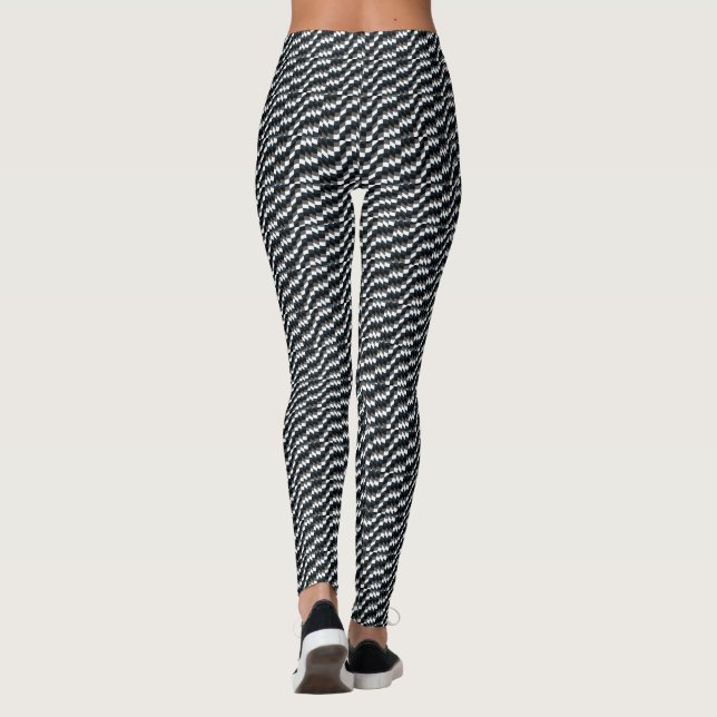 Elegantes Schwarz & Weiß Leggings (Rückseite)