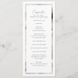 Elegantes Schwarz-Weiß-Marmor-Hochzeit Programm