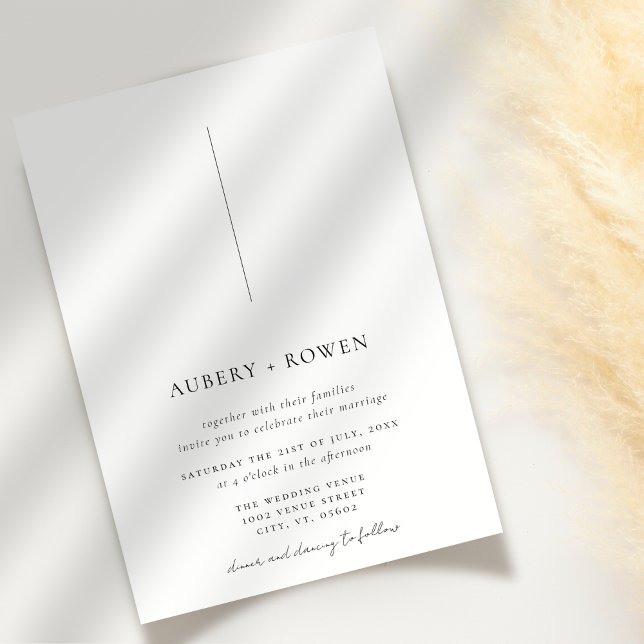 Elegantes Schwarz/Weiß Minimalistisch Einfache Hoc Einladung (Von Creator hochgeladen)