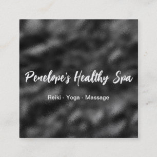 Elegantes Schwarz-Weiß-Minimalistisch Quadratische Visitenkarte