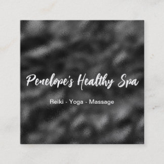 Elegantes Schwarz-Weiß-Minimalistisch Quadratische Visitenkarte