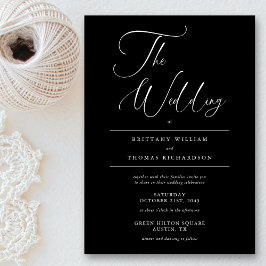 Elegantes Schwarz & Weiß: Minimalistische Hochzeit Einladung