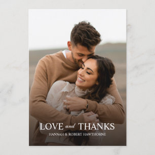 Elegantes Schwarz-Weiß-Minimalistisches Hochzeitsf Dankeskarte