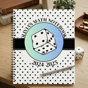 Elegantes Schwarz-Weiß-Minimalistisches Mathe für  Notizbuch