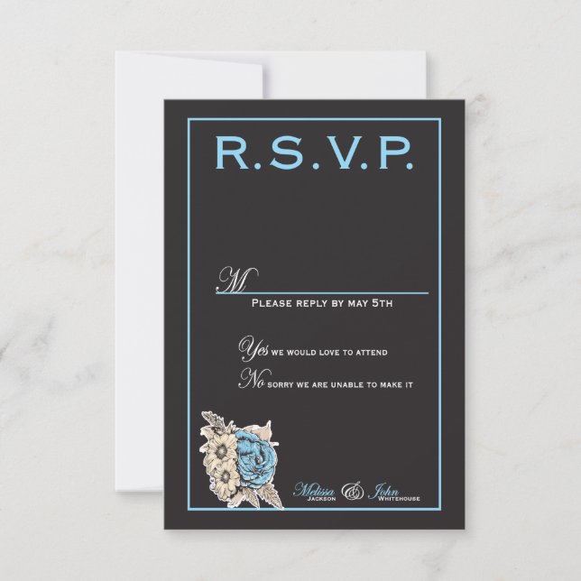 Elegantes Schwarz & Weiß mit hellblauen Details (Vorderseite)