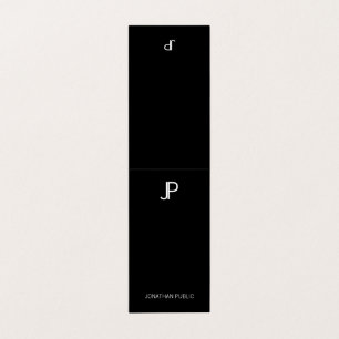 Elegantes Schwarz-Weiß Modernes Monogramm einfach Visitenkarten