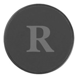 Elegantes Schwarz-Weiß-Monogramm  Eishockey Puck