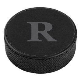 Elegantes Schwarz-Weiß-Monogramm  Eishockey Puck