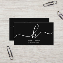 Elegantes Schwarz-Weiß-Monogramm Initiale Schriftn