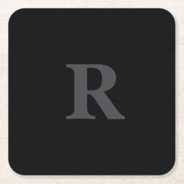 Elegantes Schwarz-Weiß-Monogramm  Rechteckiger Pappuntersetzer