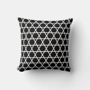 Elegantes Schwarz-Weiß-Muster mit geometrischem De Kissen