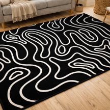 Elegantes Schwarz-Weiß-Muster mit geometrischer Te