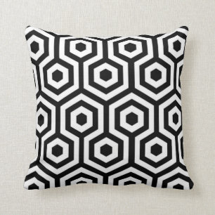 Elegantes Schwarz-Weiß-Muster-Pillow Kissen