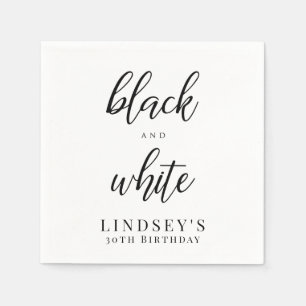 Elegantes Schwarz-Weiß-Party Serviette