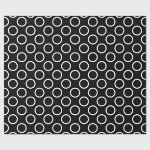Elegantes Schwarz-Weiß-Polka-Punktmuster Geschenkpapier