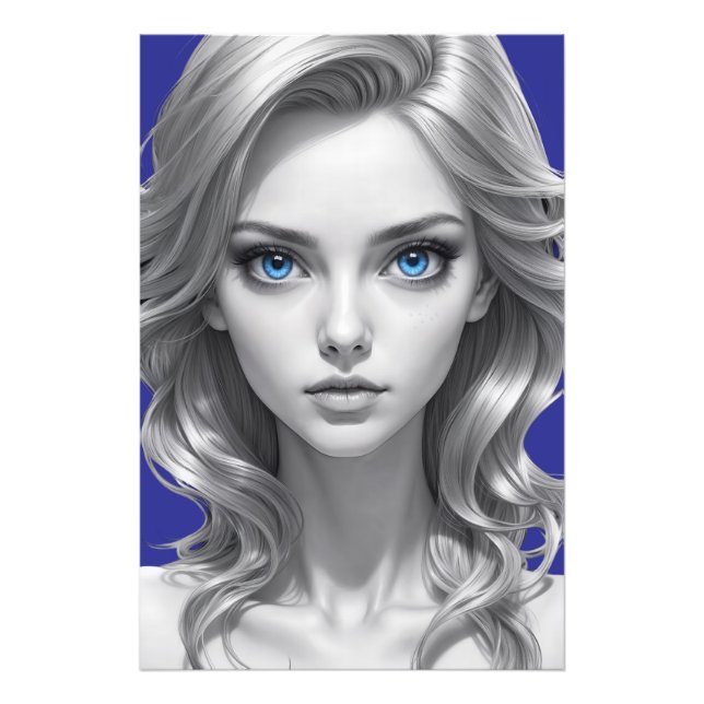 Elegantes Schwarz-Weiß-Portrait Foto Printing (Vorne)