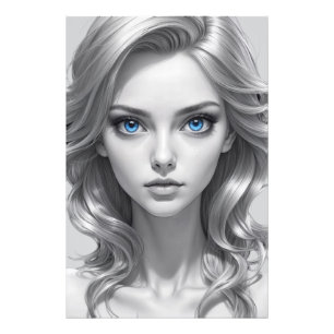 Elegantes Schwarz-Weiß-Portrait Kunst, Dichtung un Fotodruck