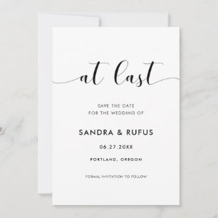 Elegantes Schwarz/Weiß Save The Date