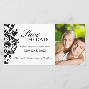 Elegantes Schwarz/Weiß Save the Date