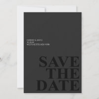 Elegantes Schwarz/Weiß Save the Date