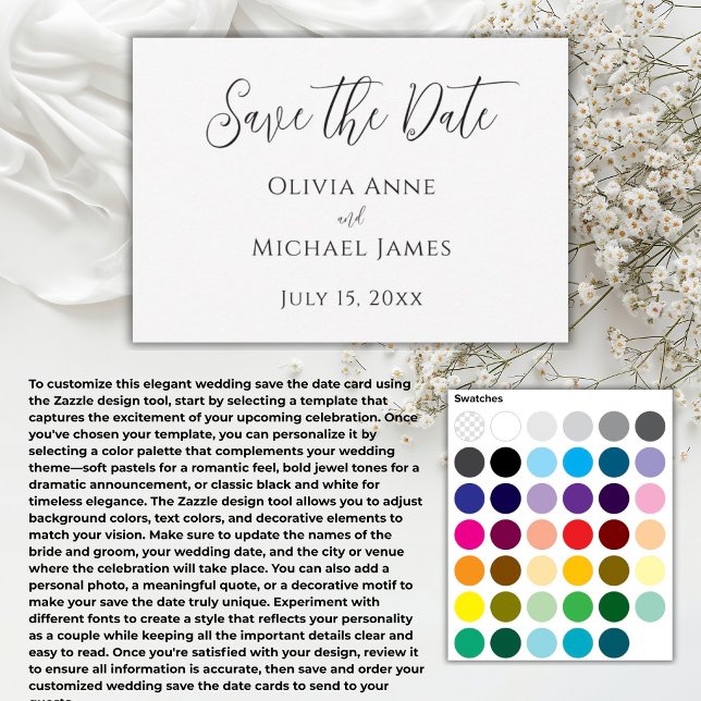 Elegantes Schwarz-Weiß Save-the-Date Save The Date (Von Creator hochgeladen)