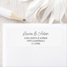 Elegantes Schwarz-Weiß-Script-Hochzeitsadressen-La