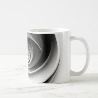 Elegantes Schwarz-Weiß-Spiral-Abstraktdesign Kaffeetasse