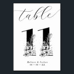 Elegantes Schwarz-Weiß-Tabelle 11 Tischnummer<br><div class="desc">Elegante Schwarz-Weiß-Tischnummer - Tabelle 11</div>