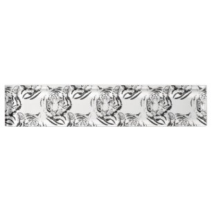 Elegantes Schwarz-Weiß-Tiger-Head Print Design Namensplakette