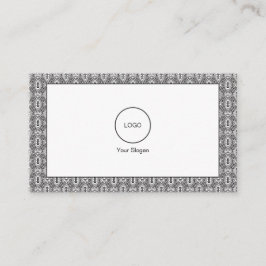 Elegantes Schwarz-Weiß-Volk-Blumen-Nahtlosmuster Visitenkarte