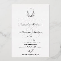 Elegantes Schwarz-Weiß-Wappen Hochzeit