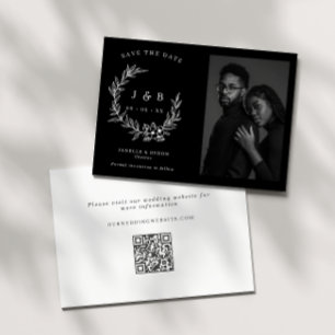 Elegantes Schwarz-Weiß-Weiß-Foto Save The Date
