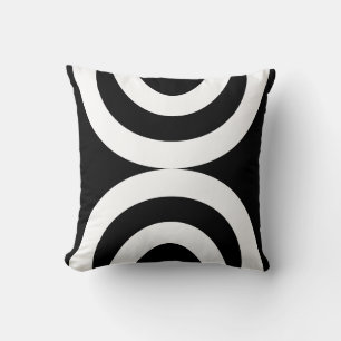 Elegantes Schwarz-Weiß-Weiß-Lines-Kissen Kissen