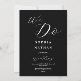Elegantes Schwarz & Weiß Wir machen Hochzeitseinla Einladung