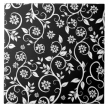 Elegantes schwarz-weißes Blumenmuster