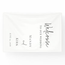 elegantes schwarz-weißes Hochzeit-Willkommensschil