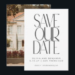 Elegantes, Schwarz-weißes, modernes Foto Save The Date<br><div class="desc">Elegantes,  Schwarz-weißes,  modernes Foto Save the Date</div>