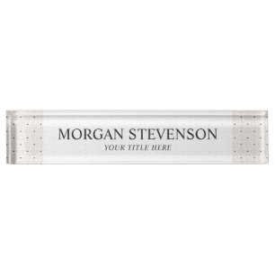 Elegantes Schwarz-weißes Muster für kleine Punkt Namensplakette