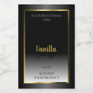 Elegantes Schwarz-weißes Ombre Produktetikett Gold Lebensmitteletikett