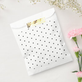 Elegantes Schwarz-weißes Quadrat-Punktmuster Geschenktütchen